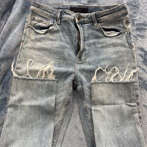 Distressed Light Blue Boyfriend Jeans